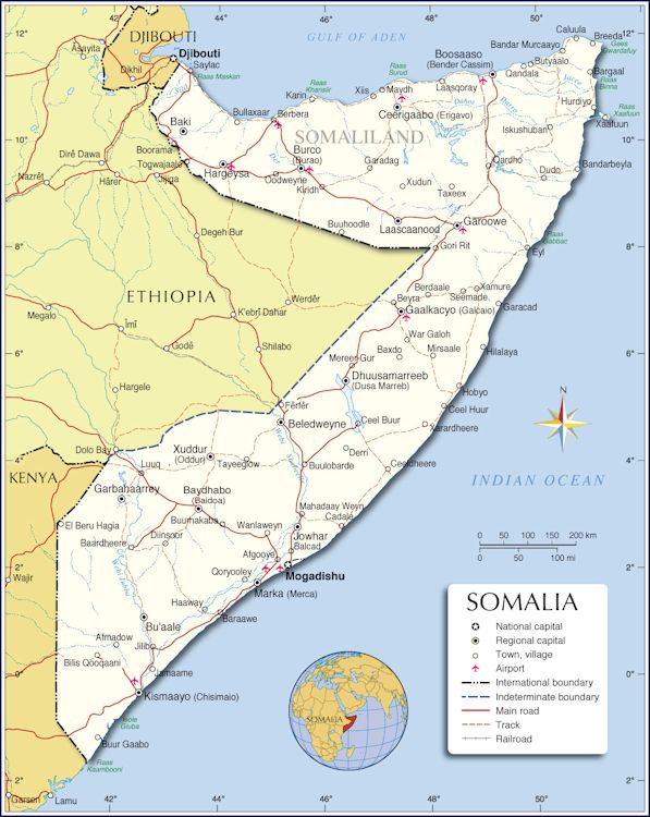 map of somalie