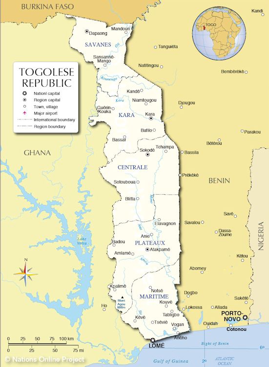 map of togo