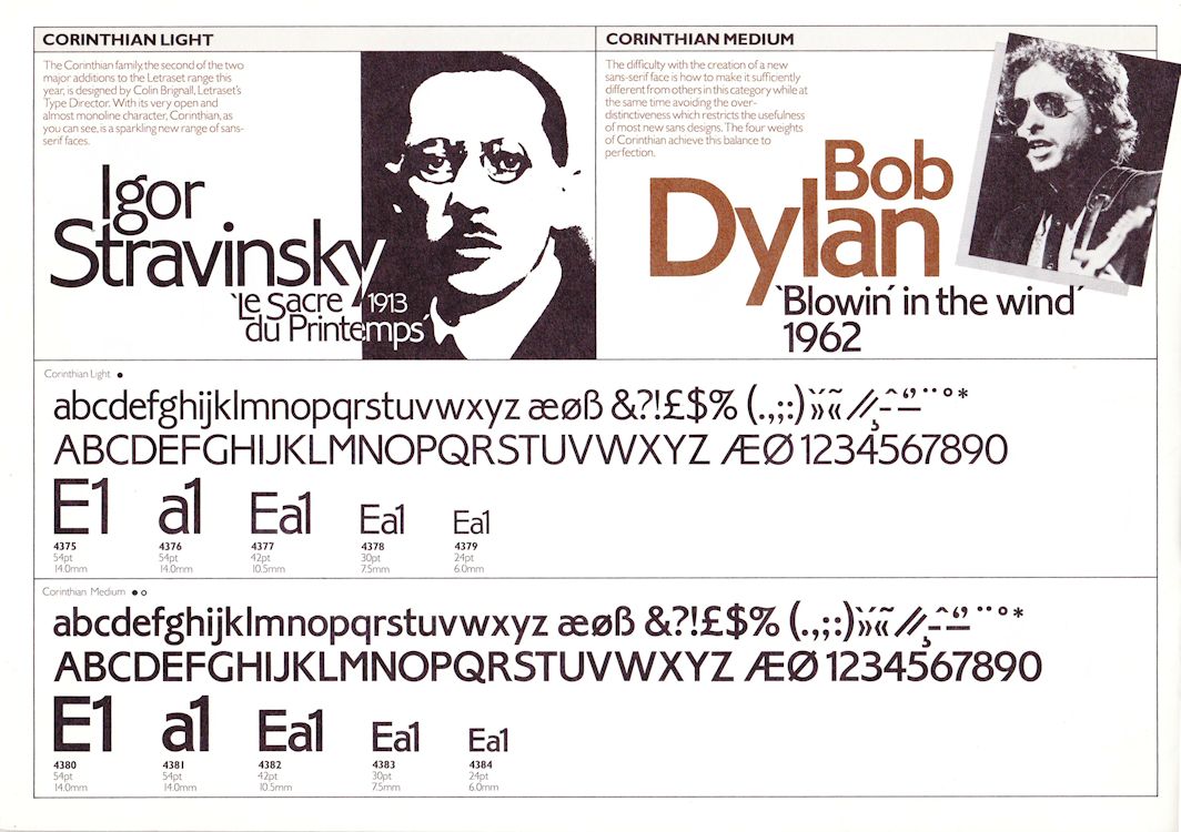 bob dylan letraset catalogue