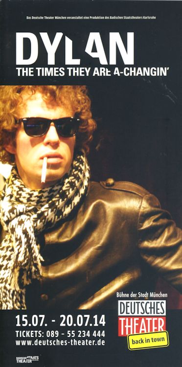 Bob Dylan theater the times they are a-changing Munich 2014 programme