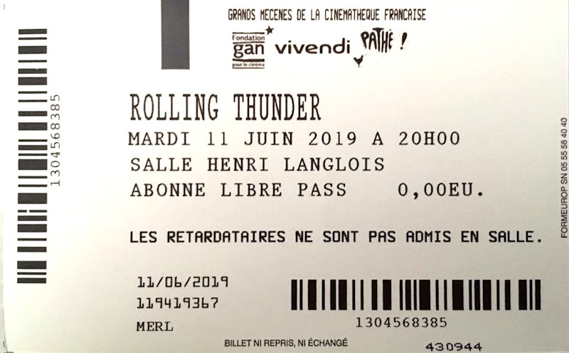 Rolling Thunder Review 11 June 2019 Paris ticket