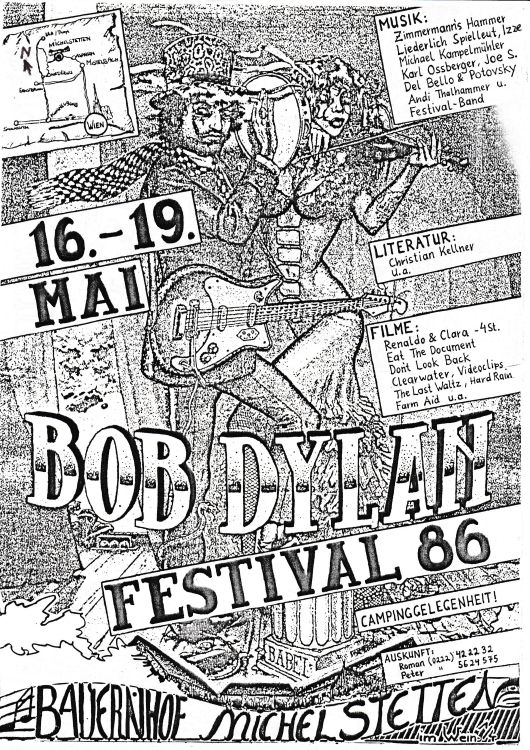 bob dylan convention michelstetten 1986 , austria