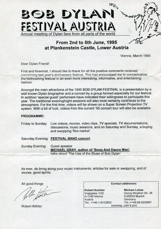 Bob Dylan Austria Festival 1995