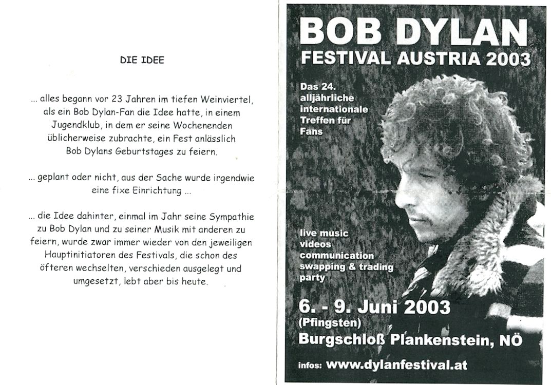 Bob Dylan Austria Festival 2003