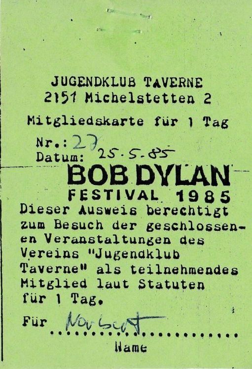 bob dylan convention michelstetten 25 05 1985 , austria