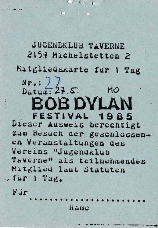 bob dylan convention michelstetten 27 05 1985 , austria