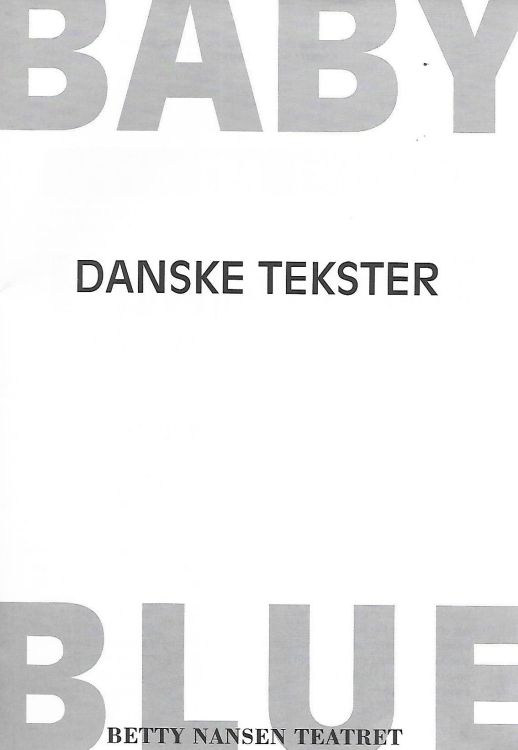 Dylan theater Baby Blue booklet