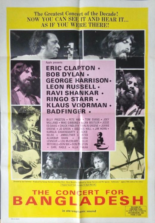 bob dylan the concert for bangladesh film poster