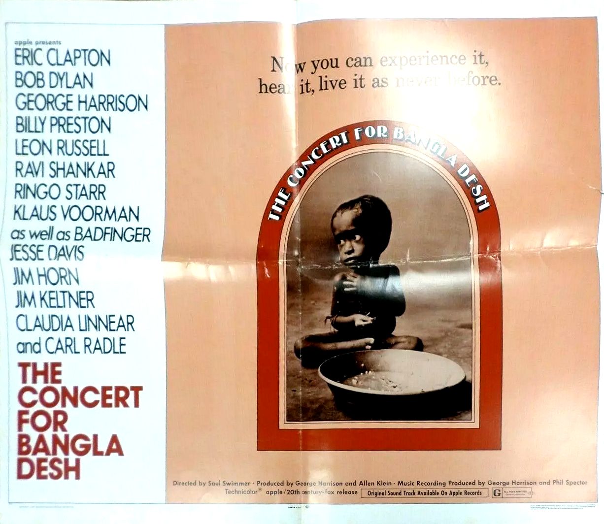 bob dylan the concert for bangladesh film poster