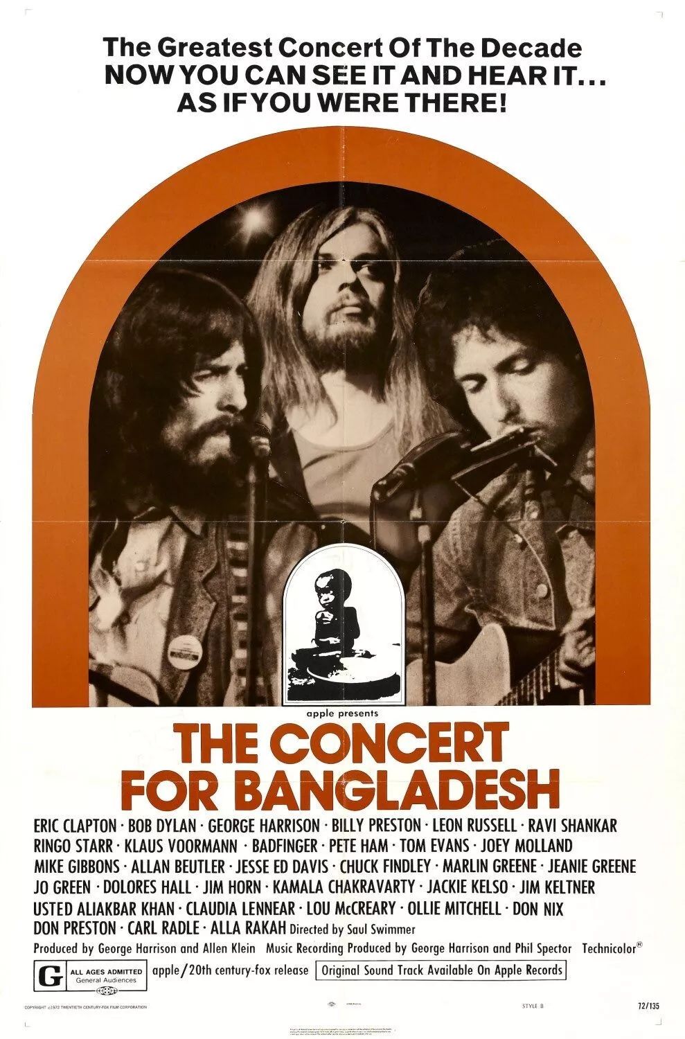 bob dylan the concert for bangladesh film poster