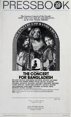 bob dylan the concert for bangladesh film Original pressbook
