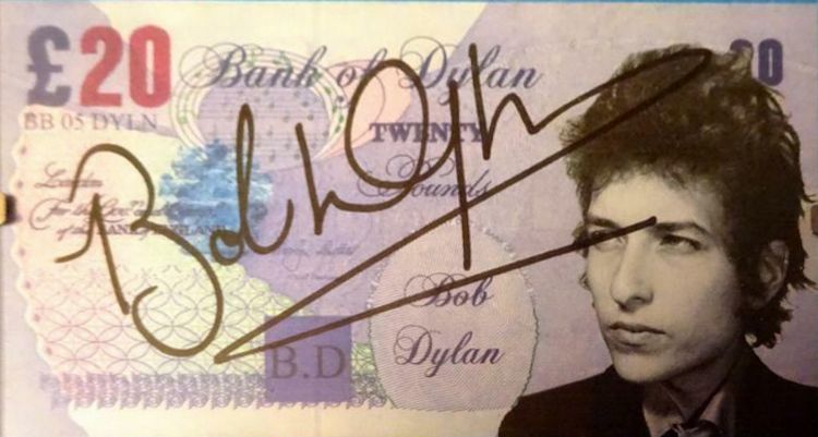 bob dylan 20 £ banknote