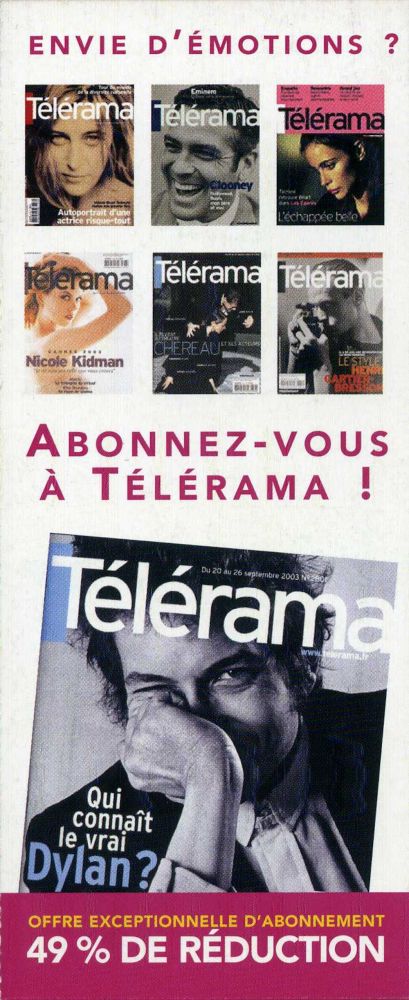 bob dylan telerama bookmark