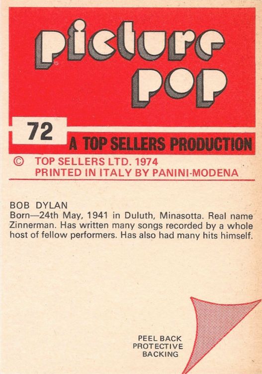 bob dylan 1974 monty gum stars