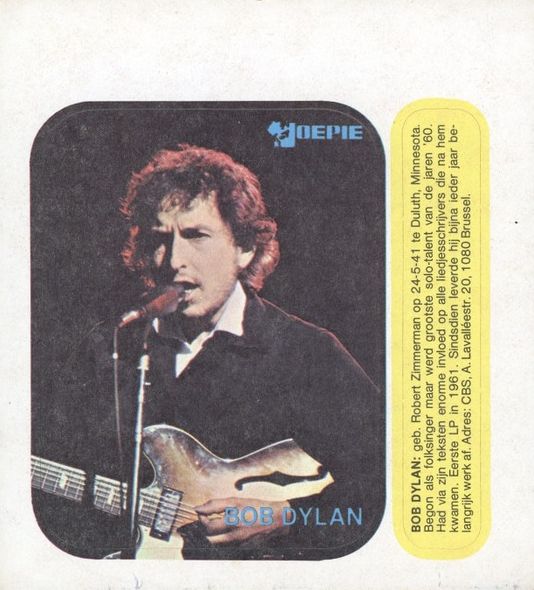 bob dylan 1976 joepie sticker