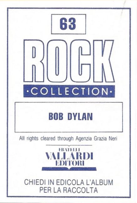 bob dylan sticker 1987 italy