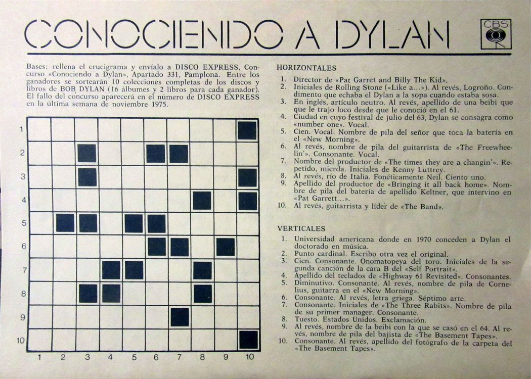 conociendo a Dylan crosswords