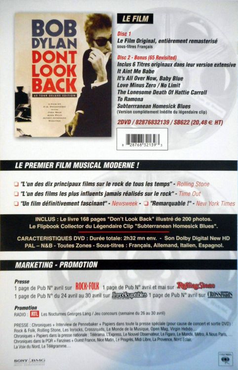 french media plan for dont look back dvd