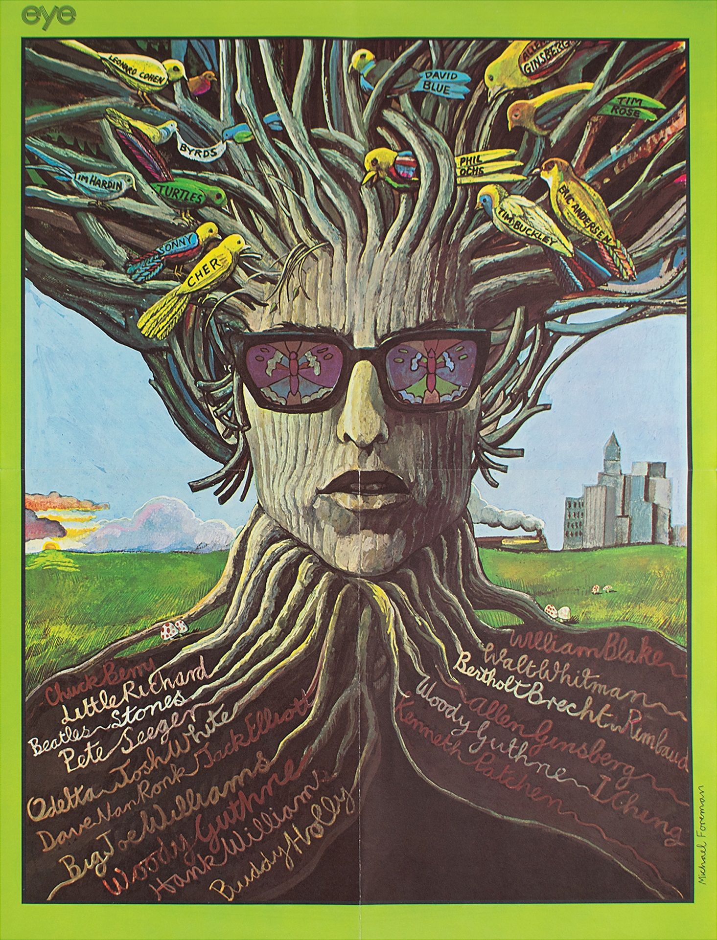 bob dylan eye magazine dylan tree poster