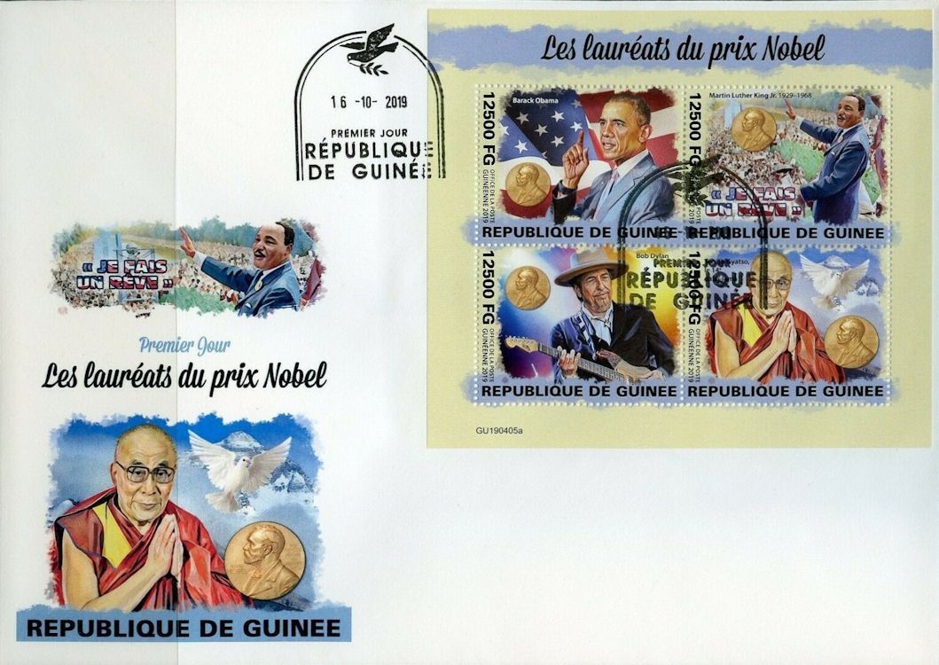 bob dylan guiné-konakry nobel stamps