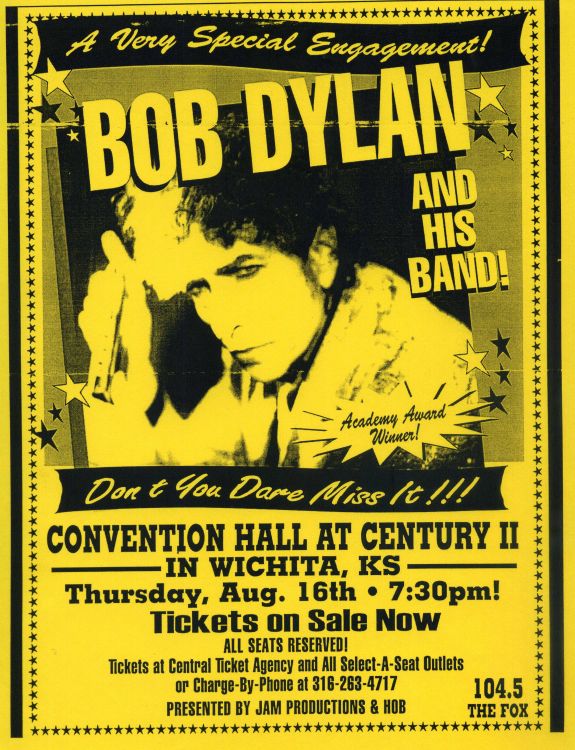 bob dylan wichita 2001 flyer