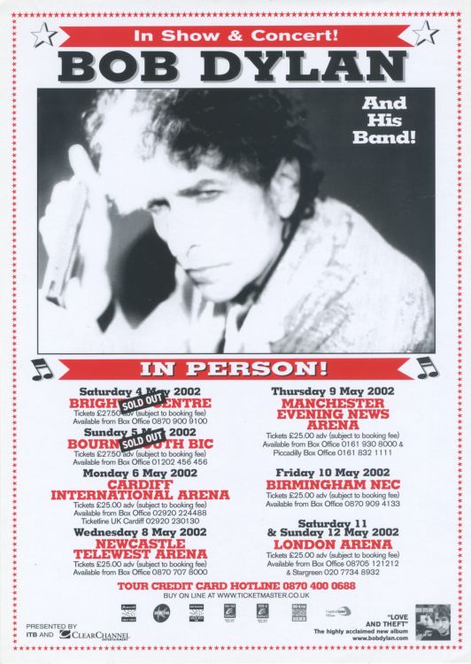 bob dylan uk 2005 flyer