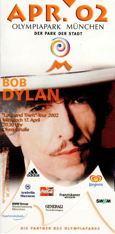 bob dylan munich 2002 flyer