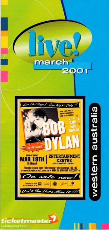 bob dylan perth 2001 flyer