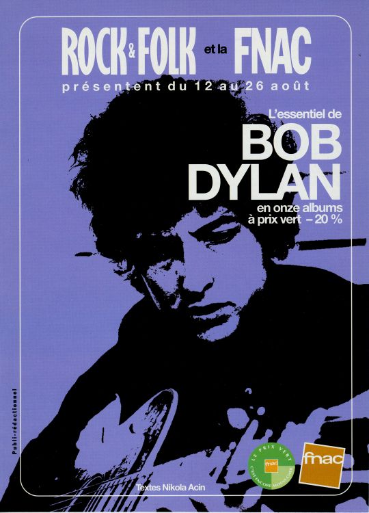 BOB DYLAN 1966, FNAC leaflet (France, 1998) leaflet