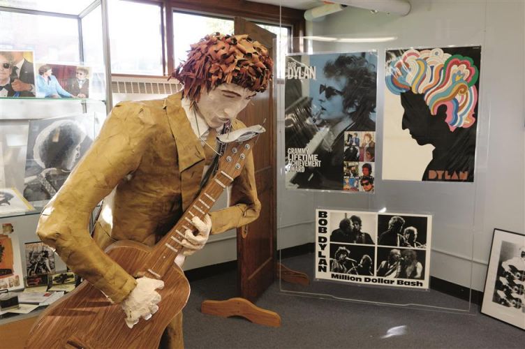 The Dylan exhibit, Hibbing Public Library
