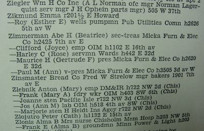 Hibbing telephone directory 1956 detail 2