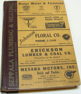 Hibbing telephone directory 1954