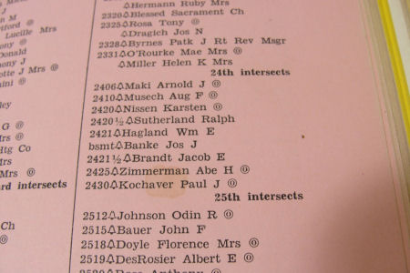 Hibbing telephone directory 1954 detail