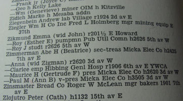 Hibbing telephone directory 1954 detail 2
