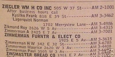 Hibbing telephone directory chisom inside page