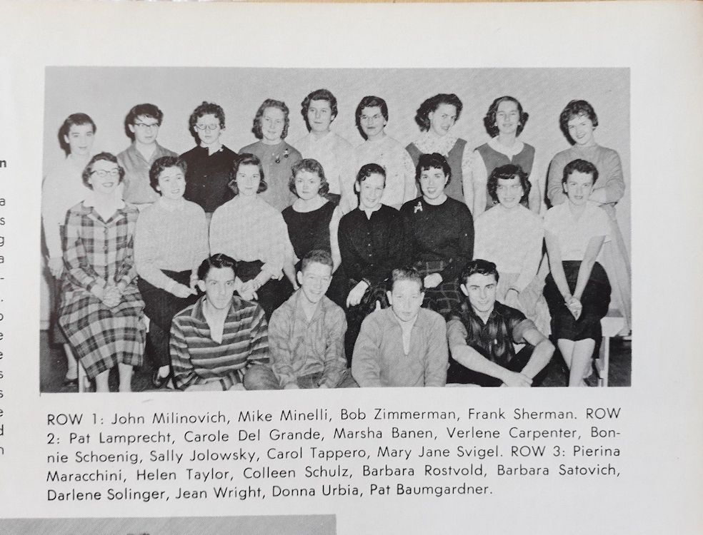 bob dylan hematite hibbing high school yearbook 1957 inside page