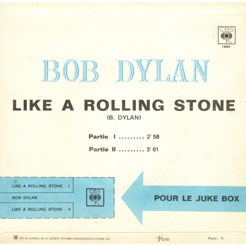 juke box strip like a rolling stone I & II France 1965