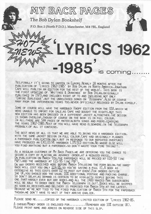 my back pages lyrics 1962 1985 flyer 2