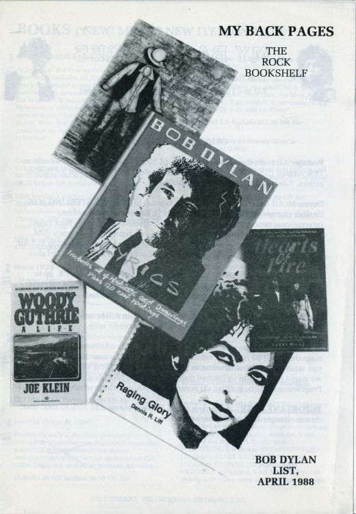 bob dylan My Back Pages catalogue 04 1988