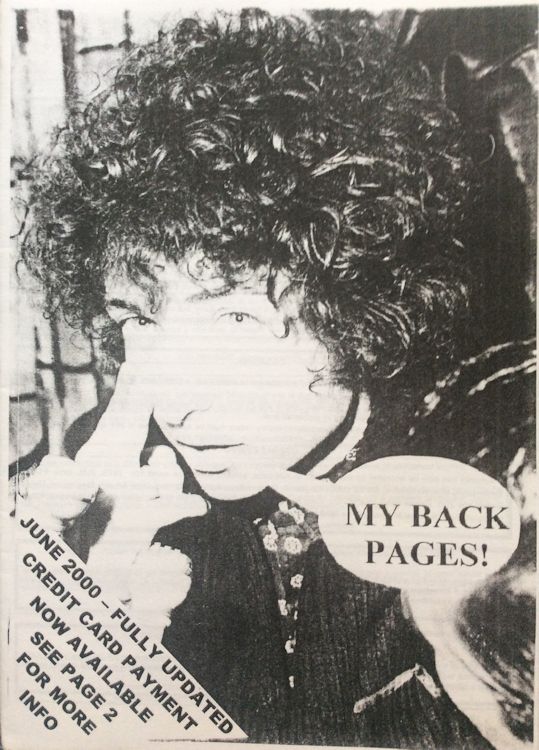 bob dylan My Back Pages catalogue june 2000