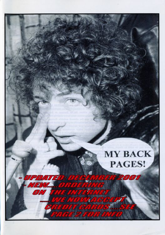 bob dylan My Back Pages catalogue december 2001