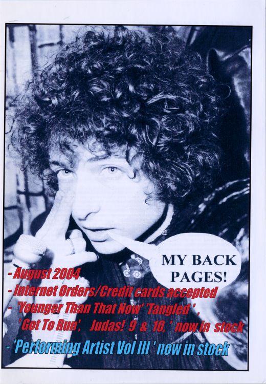 bob dylan My Back Pages catalogue august 2004