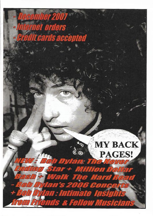 bob dylan My Back Pages catalogue dec 2007