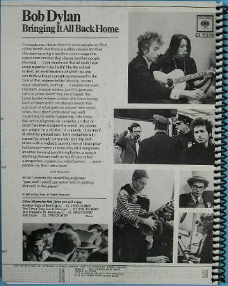 bob dylan  bringing it all back home original back notebook