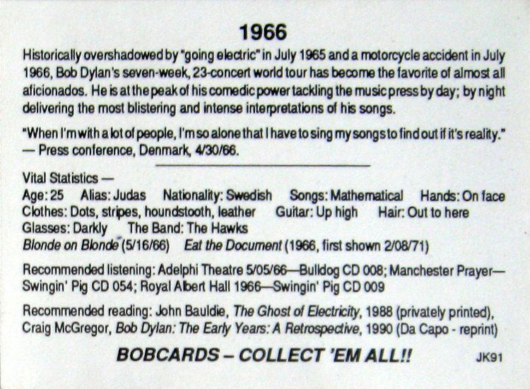 bob dylan circa 1991 uk card
