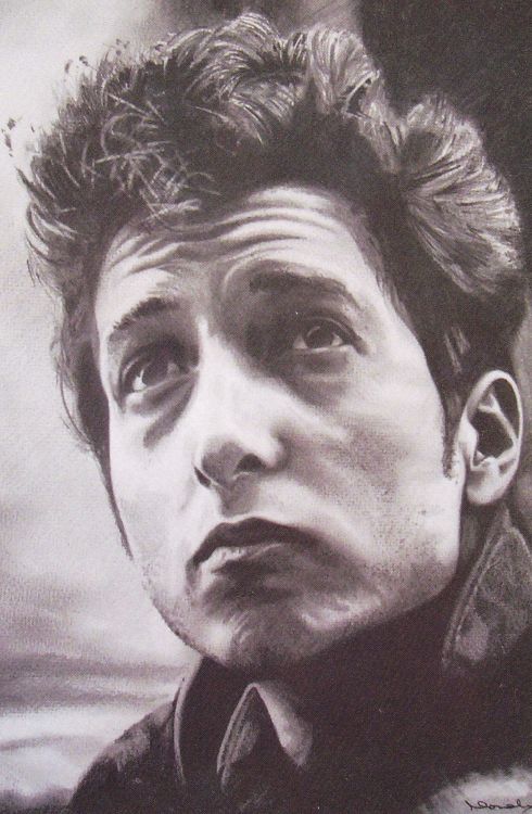 Bob Dylan Pencil Sketch by Nathan Howell postcard