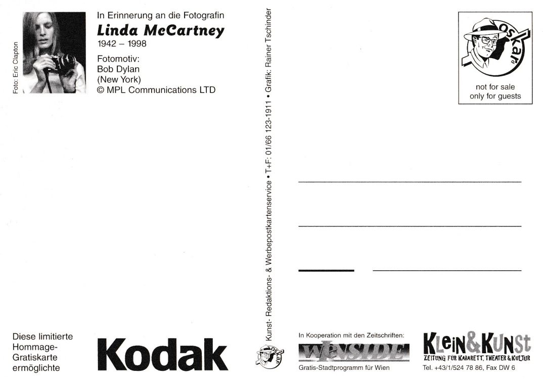Linda McCartney postcard