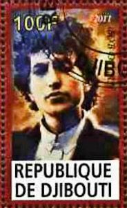 bob dylan République 

            de Djibouti, 2011 stamp