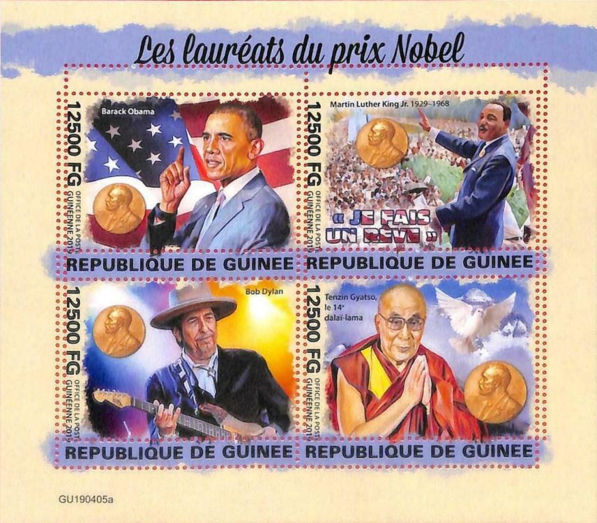bob dylan guiné-konakry nobel stamps