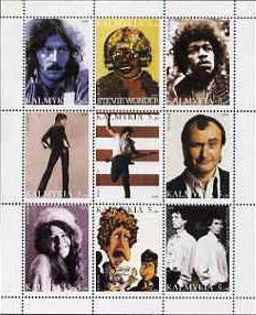 bob dylan Republic 
            of Kalmykia, 
             1999 stamp